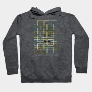 Interlocking Squares Blue Green Black Yellow Hoodie